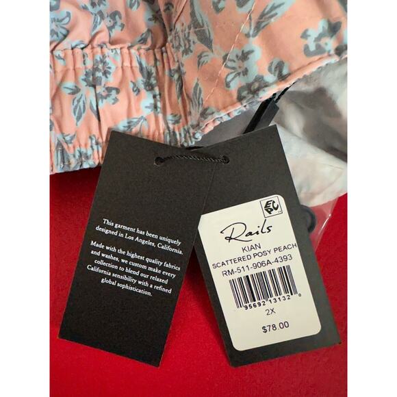 Rails Kian Scattered Posy Peach Floral Mens Swim Shorts Size 2X NWT - Picture 15 of 16